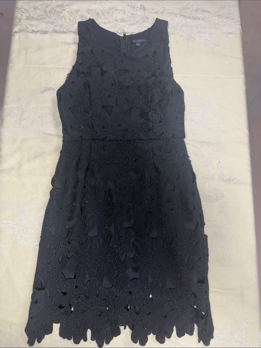 Haute Monde Black Floral Lace Mini Dress